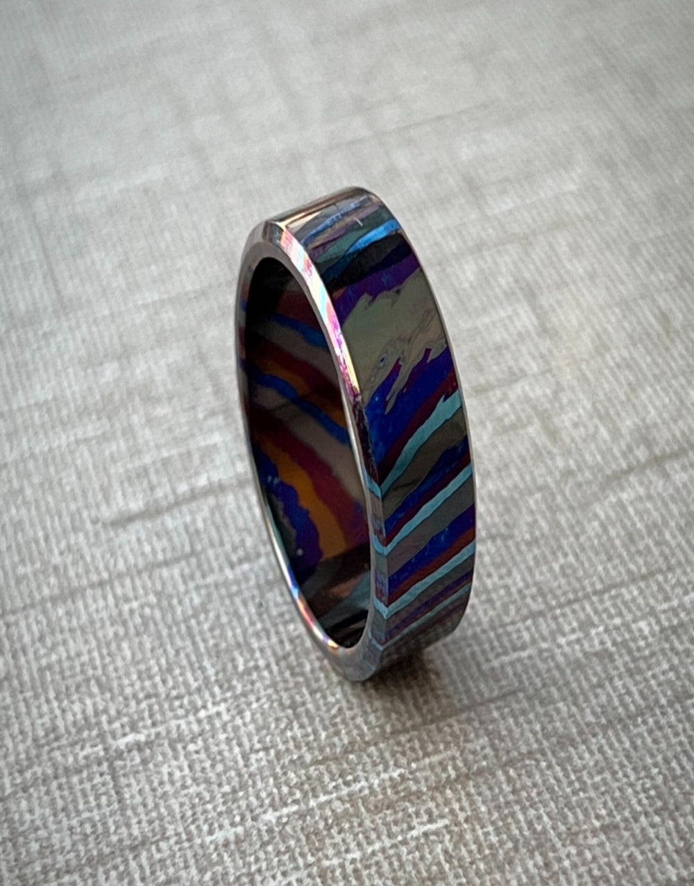 Zirconium Damascus Limited Edition Ring