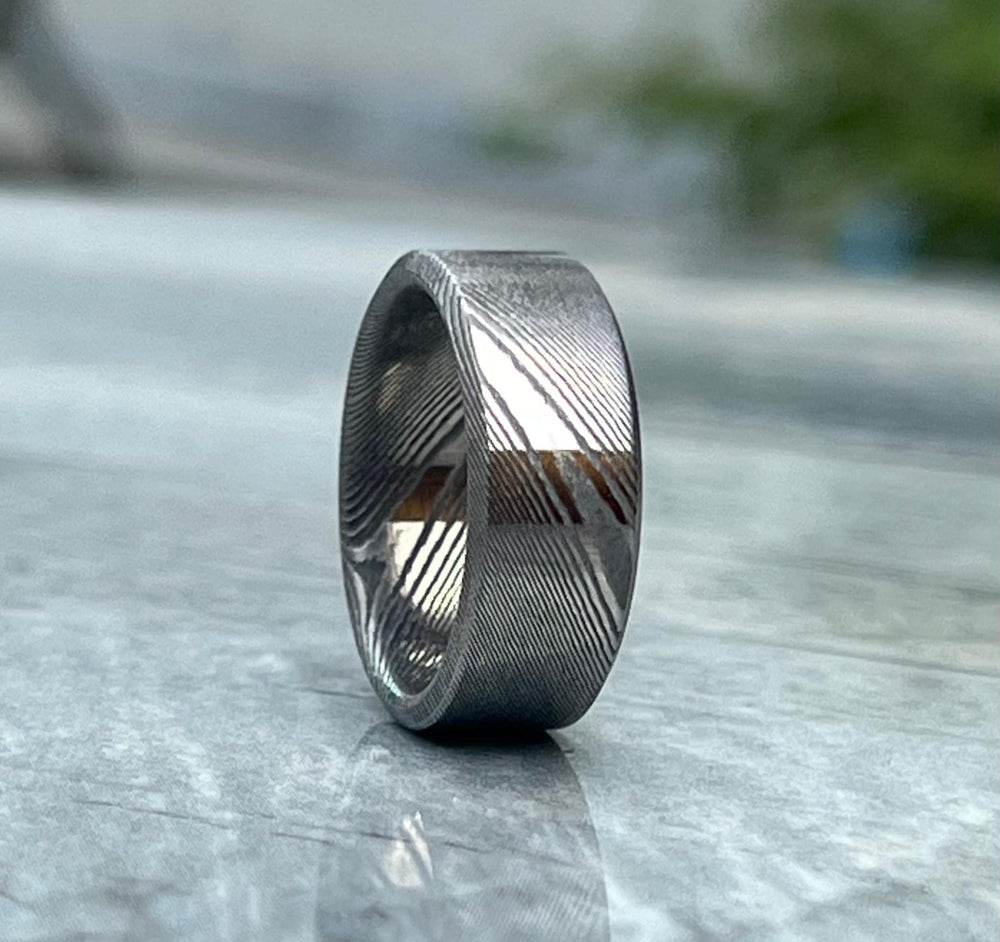 Twist Pattern Damascus Wedding Ring